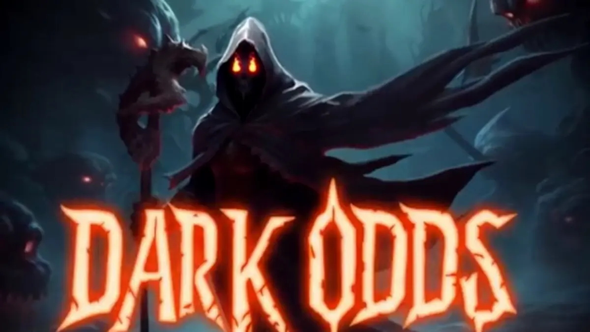 Tampilan visual slot Dark Odds dengan tema Halloween yang mencekam